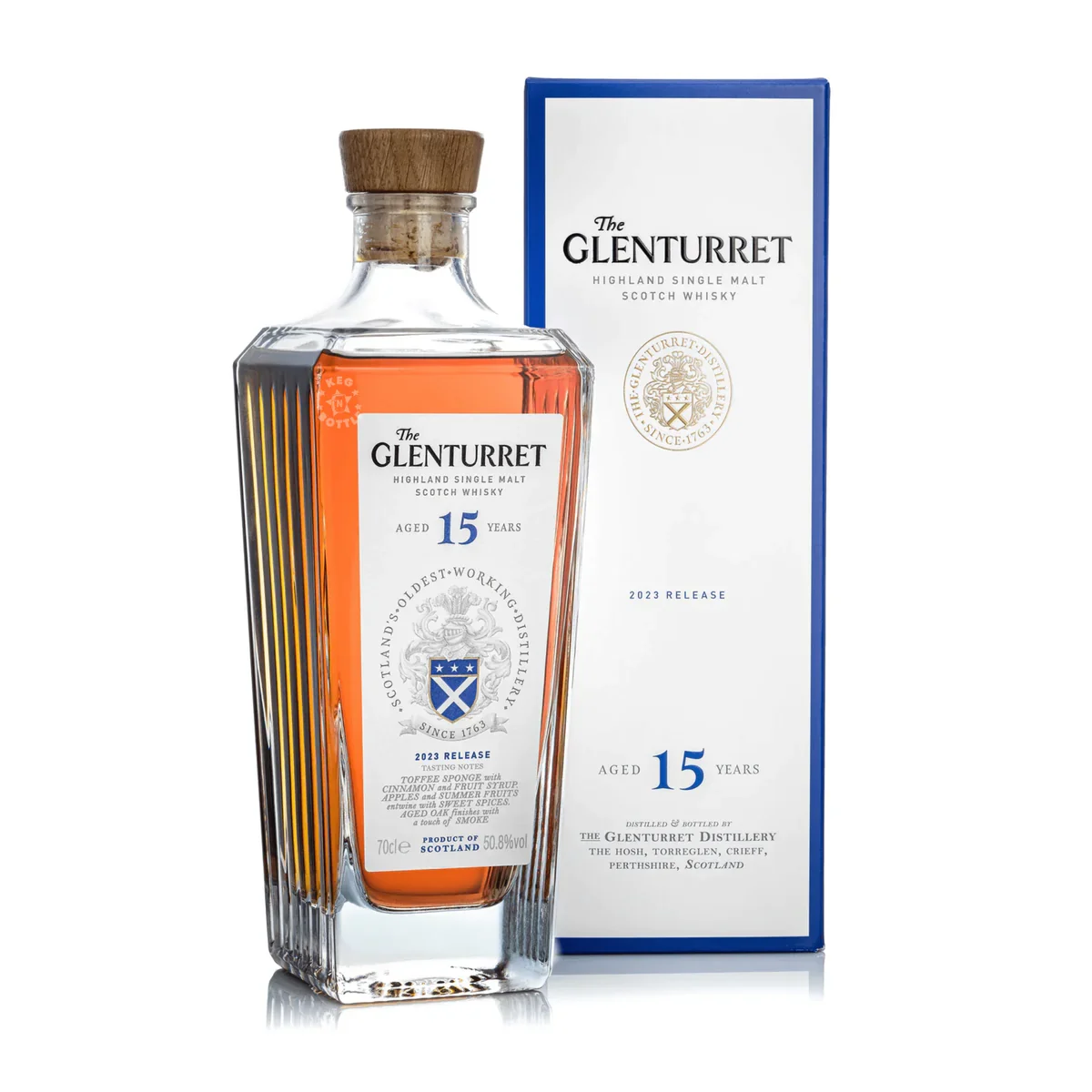 THE GLENTURRET 15 YR SINGLE MALT SCOTCH WHISKY