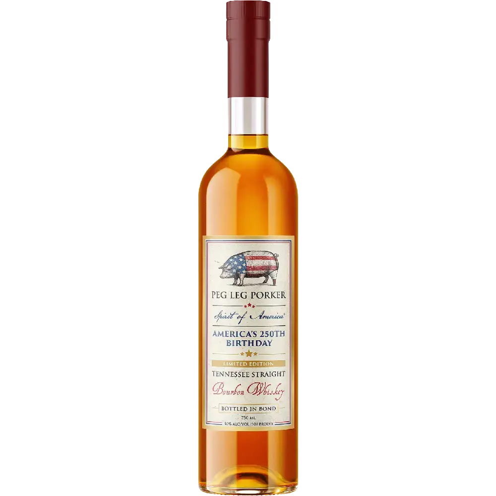 PEG LEG PORKER BOTTLED IN BOND BOURBON AMERICA'S 250TH BIRTHDAY LIMITED EDITION